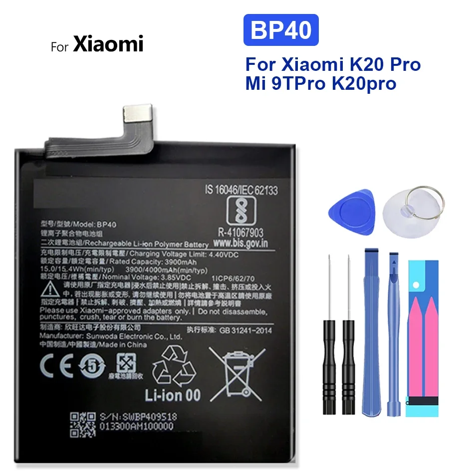 BP40 BP41 už Xiao Mi Baterija Xiaomi Redmi K20 Pro Mi 9T Pro 9TPro K20pro K20 Mi 9T Mi9T Mobiliojo Telefono Bateria +Stebėti Kodas