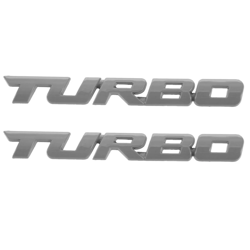 2X TURBO Universaliųjų Automobilių, Motociklų, Auto 3D Metalo Logotipas Ženklelis, lipdukas, Decal, Sidabrinė