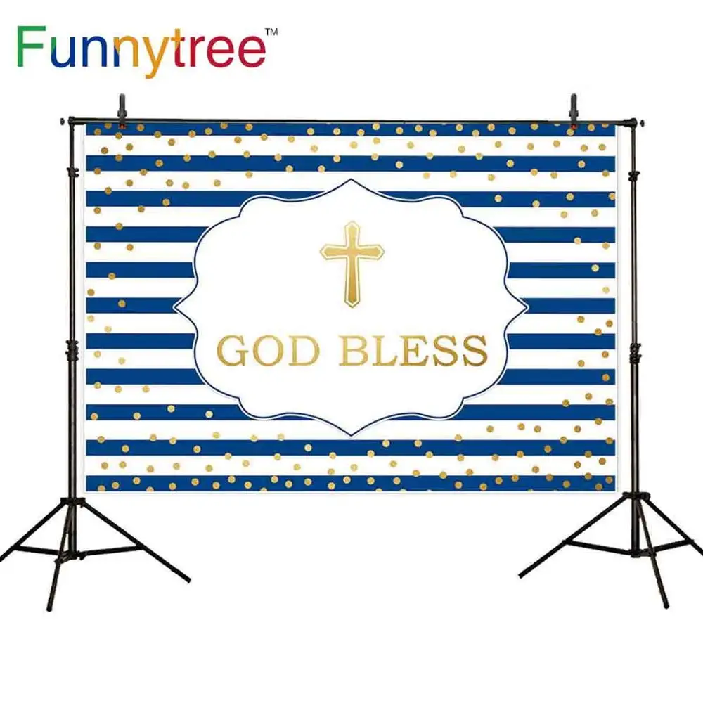 Funnytree fone fotografijos studijoje mėlyna komunija juostelė kūdikių telaimina dievas krikšto fone photocall photozone šalis