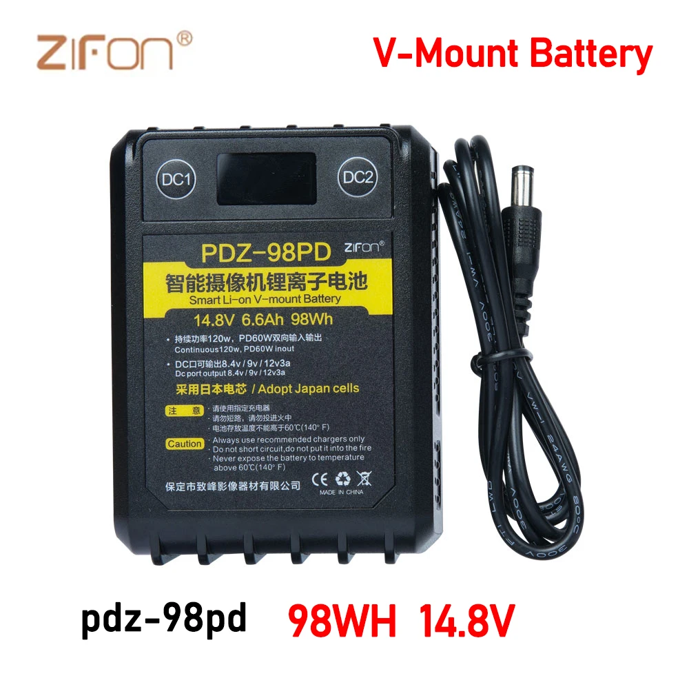 ZIFON PDZ-98PD /PDZ-150PD V-Prijungti didelio pajėgumo lithiumhigh Baterija, Greitas Įkrovimas PowerFor fotoaparatas DSLR