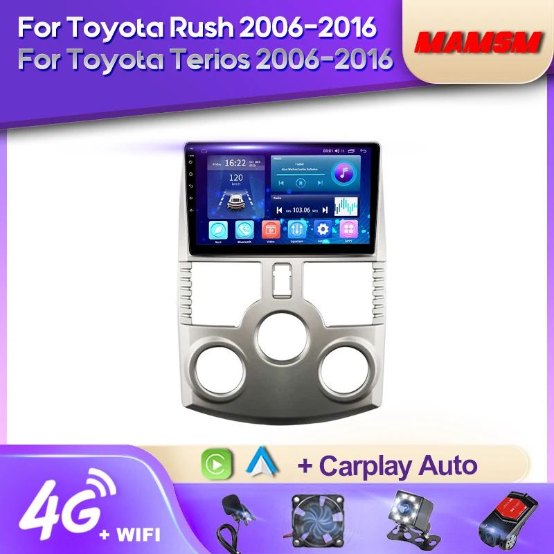 MAMSM Android12 Automobilio Radijo Toyota Rush Daihatsu Terios 2006-2016 Multimedijos Grotuvas Bluetooth Navigacija GPS Carplay Autoradio