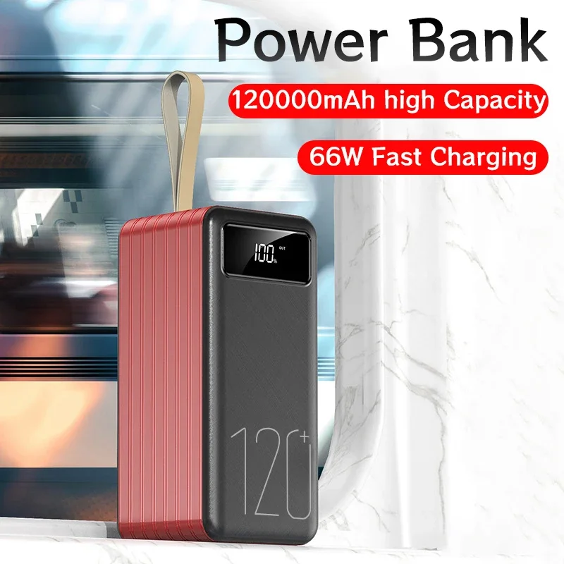 Naujas 120W 120000mAh Galia Banko Super Greito Įkrovimo Nešiojamas Įkroviklis Išorės Baterija Powerbank už Xiaomi 
