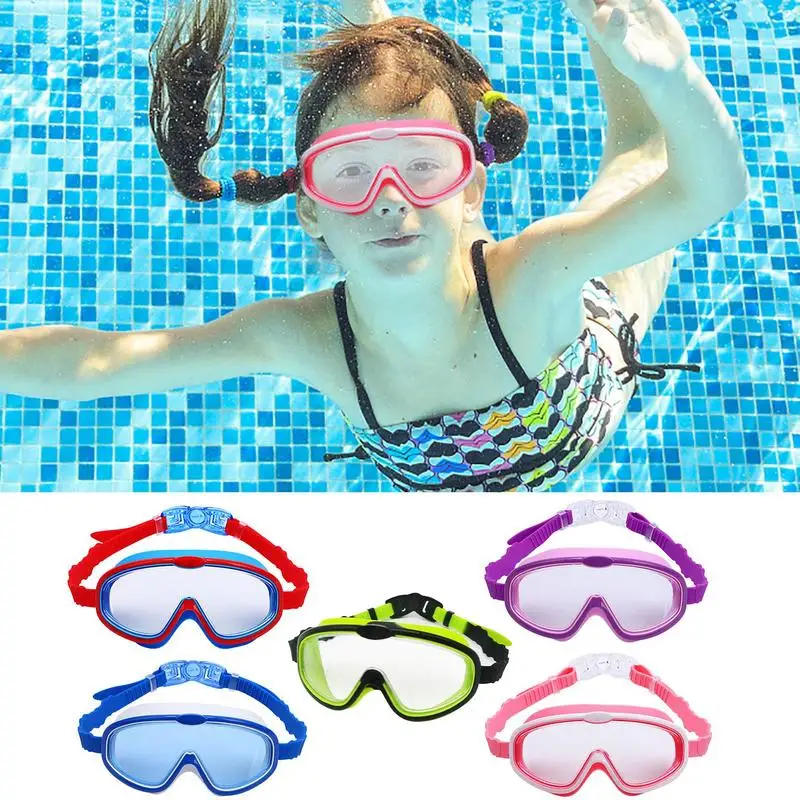 Plaukimo Akiniai Vaikams Anti-Rūko ir Anti-UV Platus Vaizdas Plaukimo Akiniai Nardymo įranga, Nardymo Masque Silikoninis Sandariklis Snorkeling Įrankius