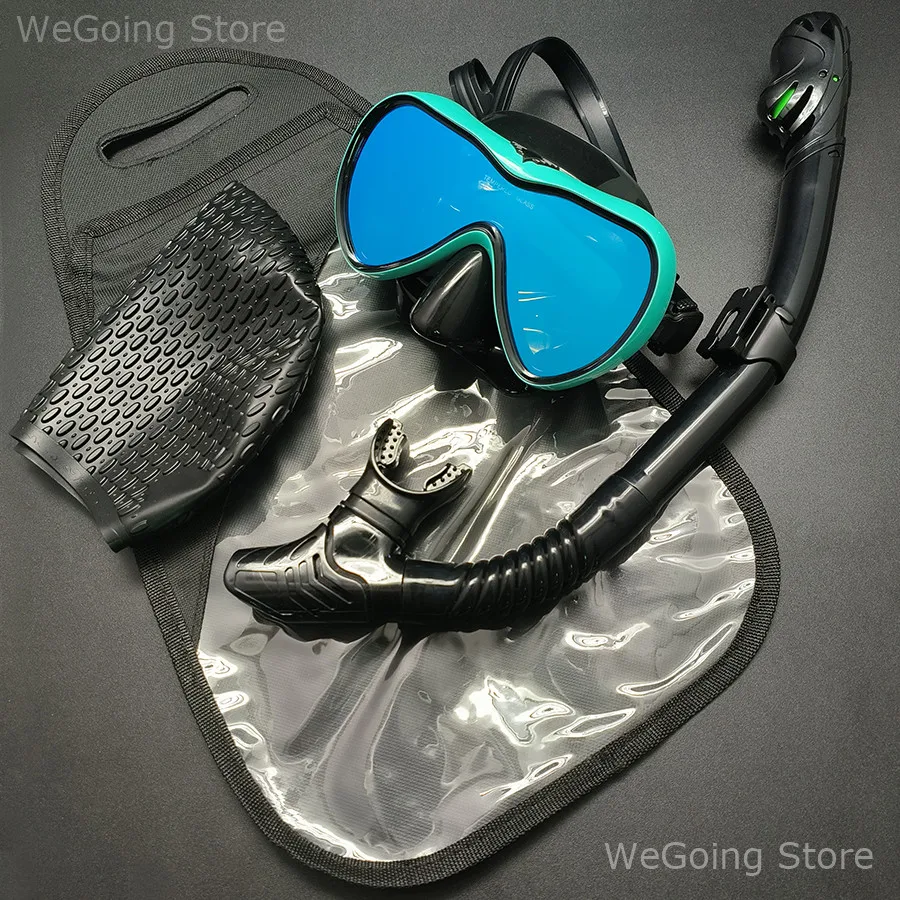 Naujas atsparus Vandeniui Plaukimo Kaukė UV Apsauga Snorkeling Įrankius Sausas Nardymo Vamzdelis Nustatykite, su Silikono Plaukimo Kepuraites Pack Atlikti Maišelis