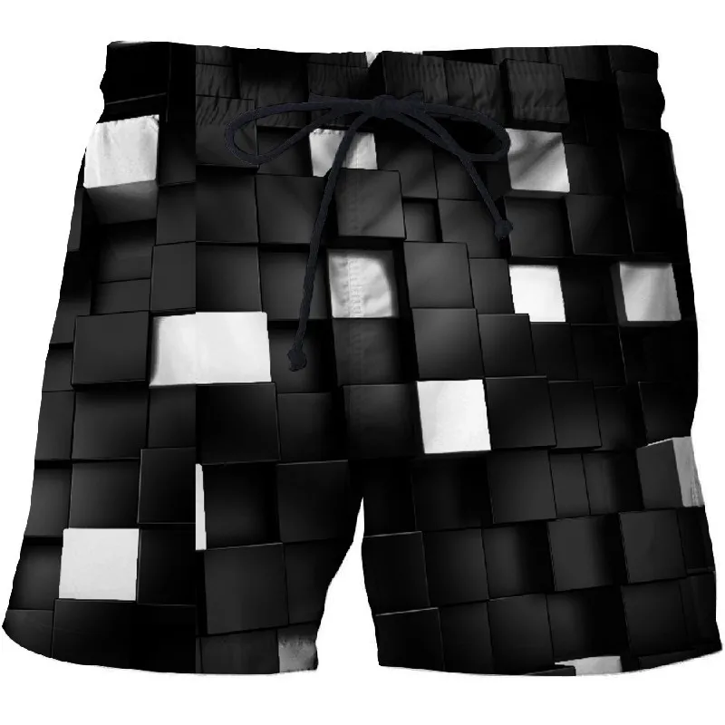 2023 black ir white paisley spausdinti šortai mados pledas 3d spausdinimo naršyti šortai vyriški maudymosi glaudės greitai-džiovinimo sporto trumpas