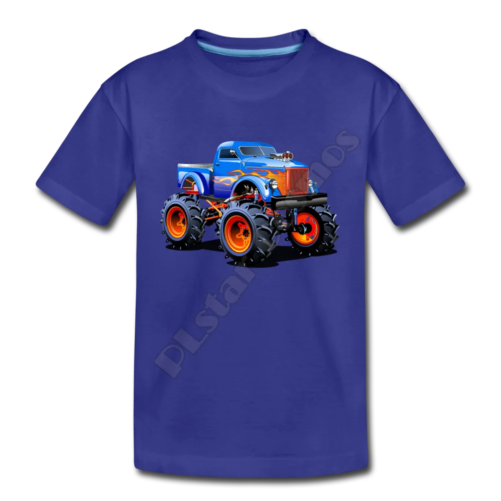 Monster Truck Cartoon Kids Marškinėliai 3D Visi Per Atspausdintas Vaikai t shirts Boy Girl Juokinga Gyvūnų Vasaros trumpomis Rankovėmis 02