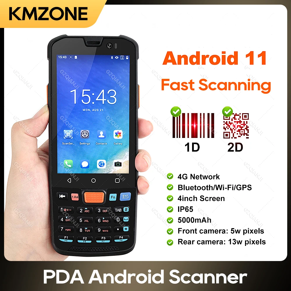Android 11 PDA Delninukas Terminalo Duomenų Surinkėjas, Wi-fi, 4G, Bluetooth 1D/2D brūkšninių kodų Skaitytuvą, PDF417, QR Spartus Nuskaitymas 3GB+32GB
