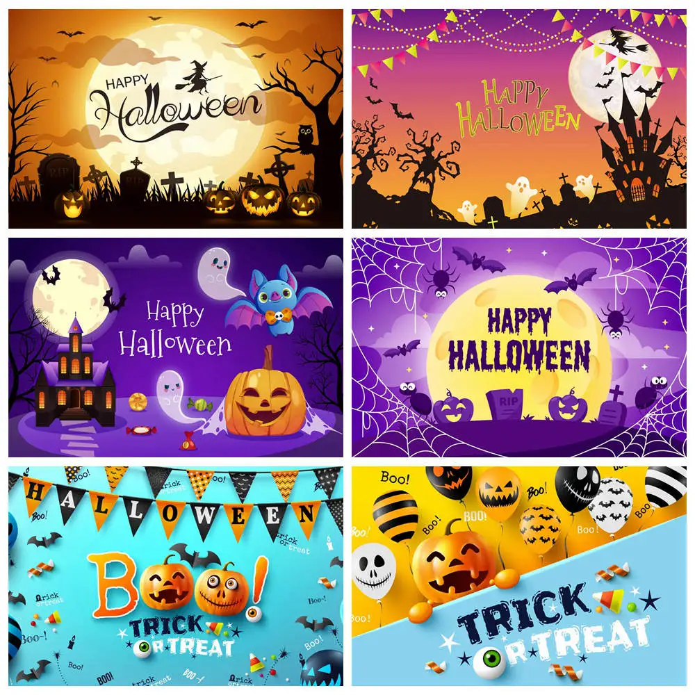 MĖNULIS.QG Fone Happy Halloween Reklama Balionas Jack O'Lantern Šalies Šeimų Vaikų Pilis Gpgb Voras Photo Booth Rekvizitai