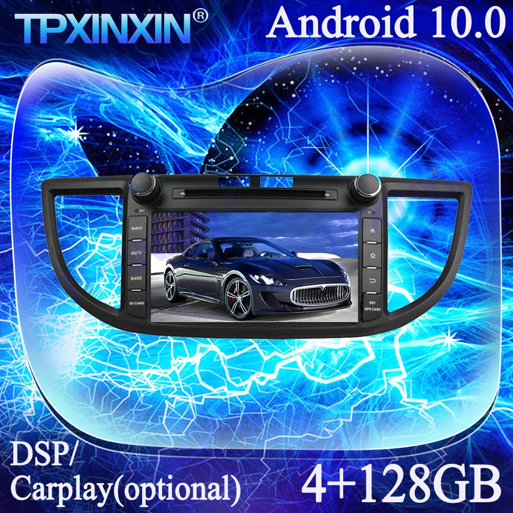 Android 10.0 4G+128G HONDA CRV 2012 IPS PX6 Carplay daugialypės terpės Grotuvas, magnetofonas GPS Navigacijos Auto Radijo Galvos Vienetas DSP