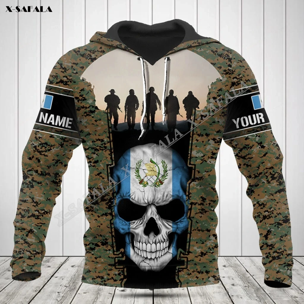 Individualų Gvatemala Camo Vėliavos Armijos Soilder Veteranas 3D Spausdinimo Hoodie Vyrų Outwear Marškinėliai Megztinis su Gobtuvu Palaidinukė Jersey Atsitiktinis