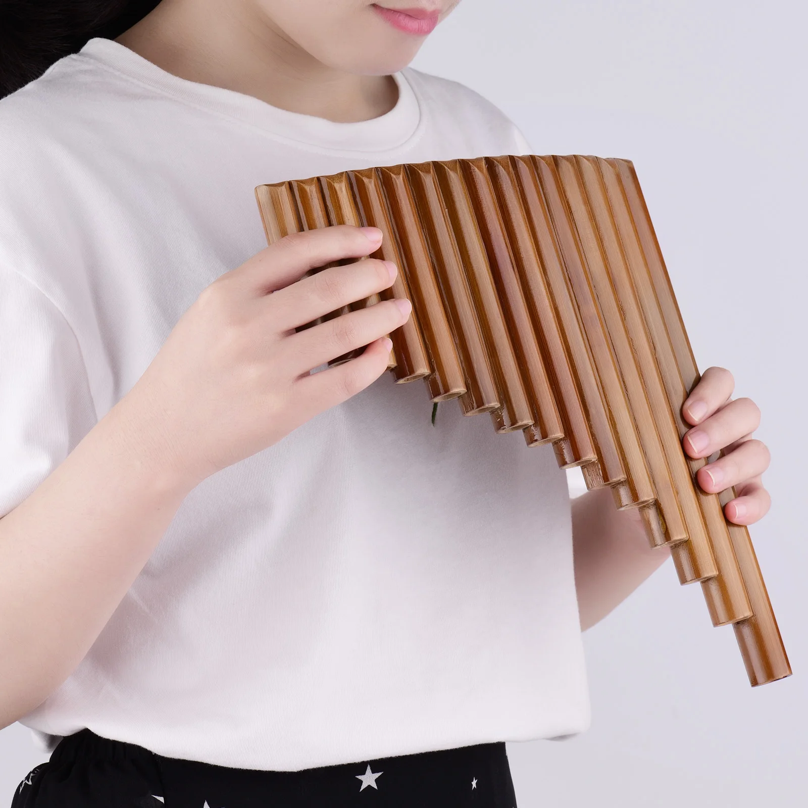 Muslady Visos Fleita 15 Vamzdžiai Natūralaus Bambuko Pučiamųjų instrumentų Panpipe Klavišą G Panpipe Kinijos Tradicinės Woodwind Priemonė su maišeliu