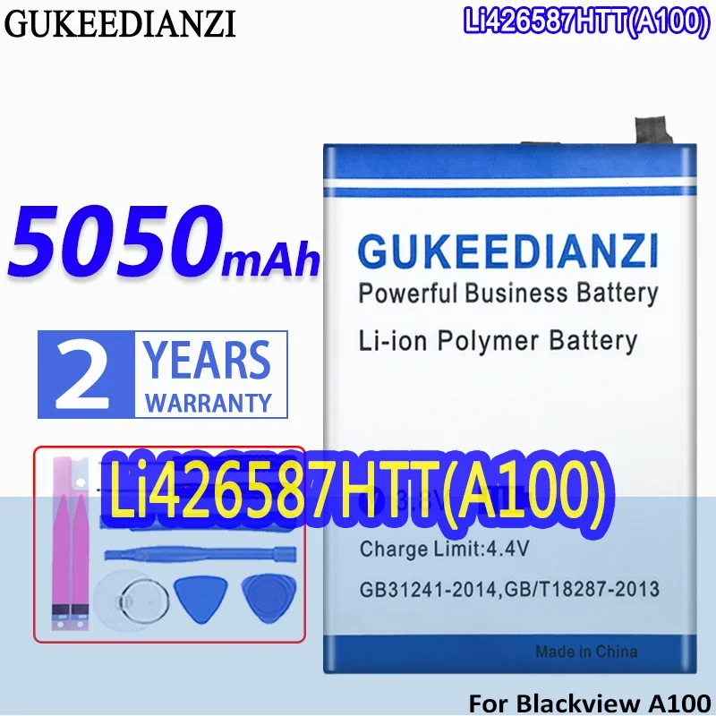 Didelės Talpos GUKEEDIANZI Baterija Li426587HTT (A100) 5050mAh Už Blackview A100